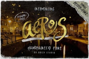 Aeros: A Handpainted Grunge Font for Bold Creative Projects