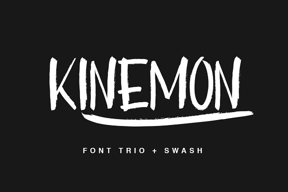 Kinemon: A Versatile Brush Font Trio for Creative Projects